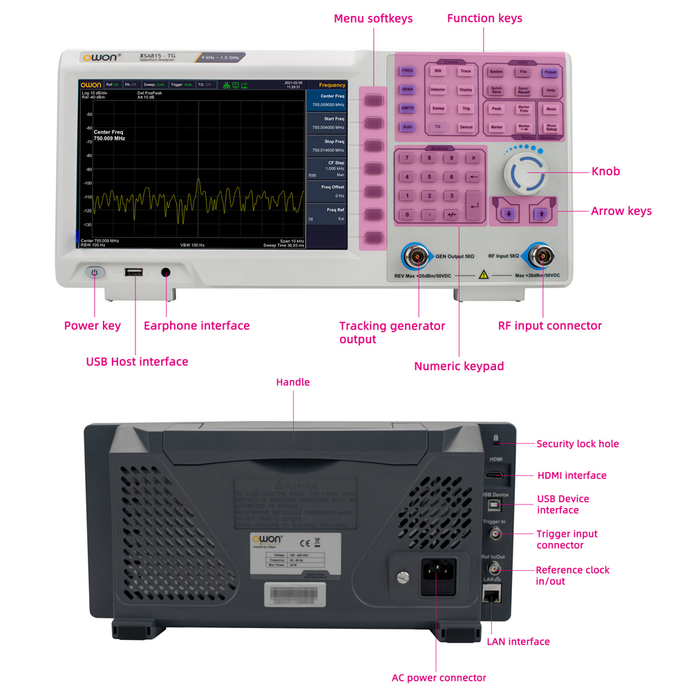 OWON XSA815TG Digital Spectrum - Spectrum Analyzer Tracking Generator 1.5Ghz 评论和价格